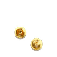 Chanel Gravierte Gold-Tone Clip-On Ohrringe