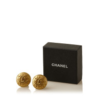 Chanel Goud-Tone CC Clip-On Oorbellen