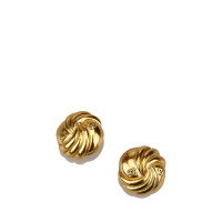 Chanel Gold-Tone CC Clip-On Ohrringe