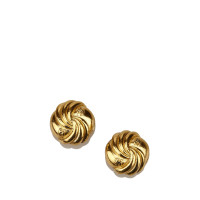 Chanel Gold-Tone CC Clip-On Ohrringe