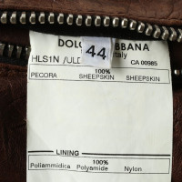 Dolce & Gabbana Veste en cuir marron