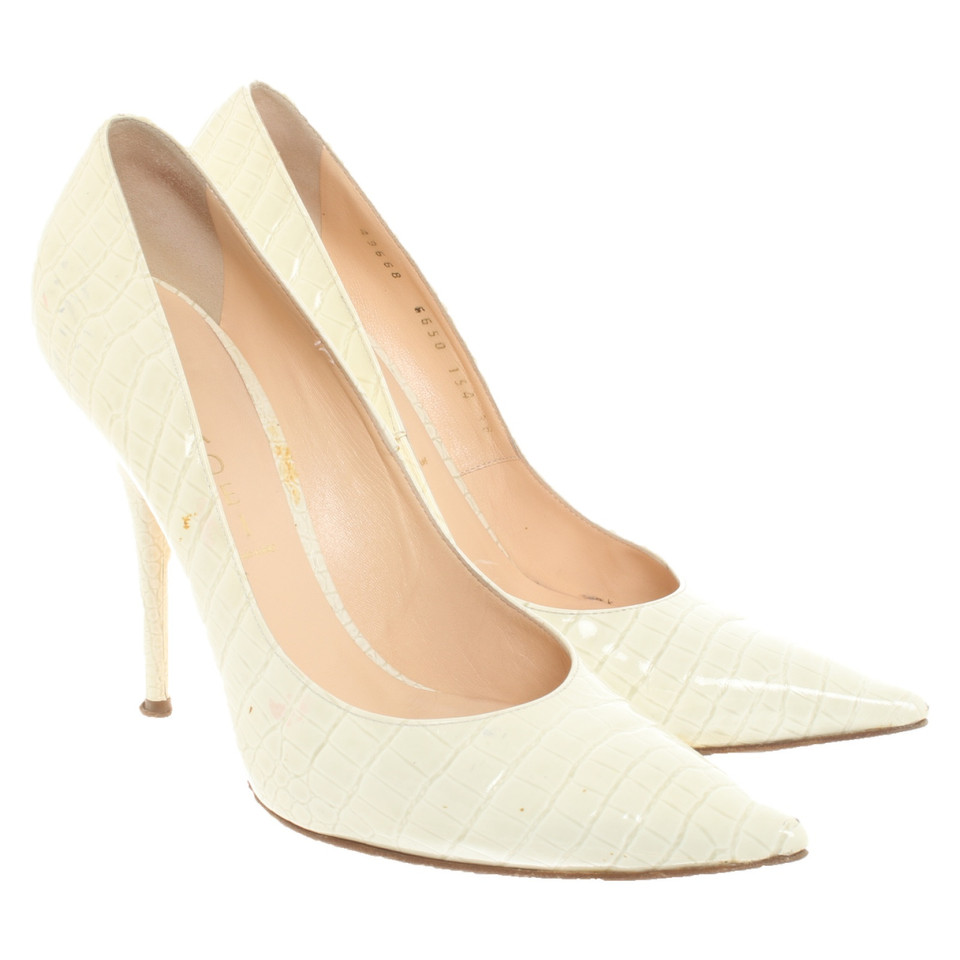 Casadei Pumps/Peeptoes Patent leather in Cream