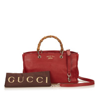 Gucci Leder Bambus Oberteil Griff Tote