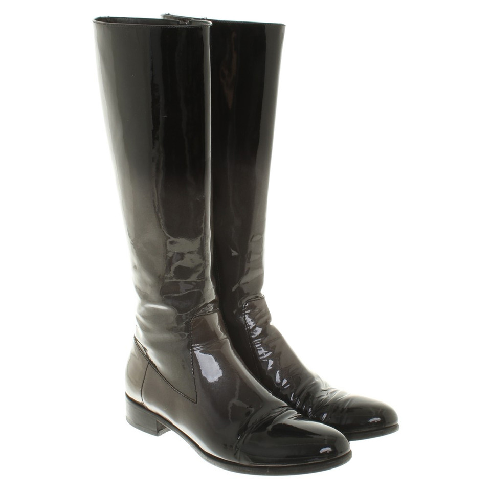 Prada Patent leather boots with gradient