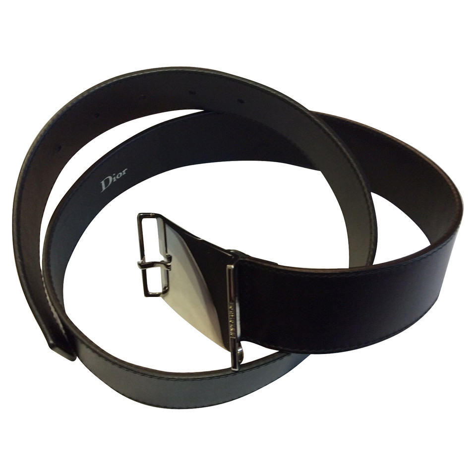 Christian Dior Riem Leer in Zwart