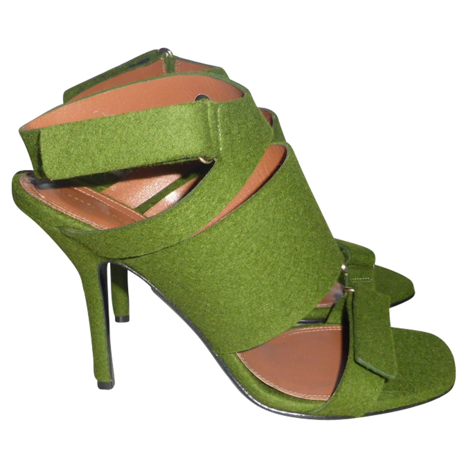 Alberta Ferretti Sandals Leather in Olive