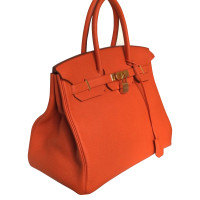 Hermès Birkin Bag 35 aus Leder in Orange
