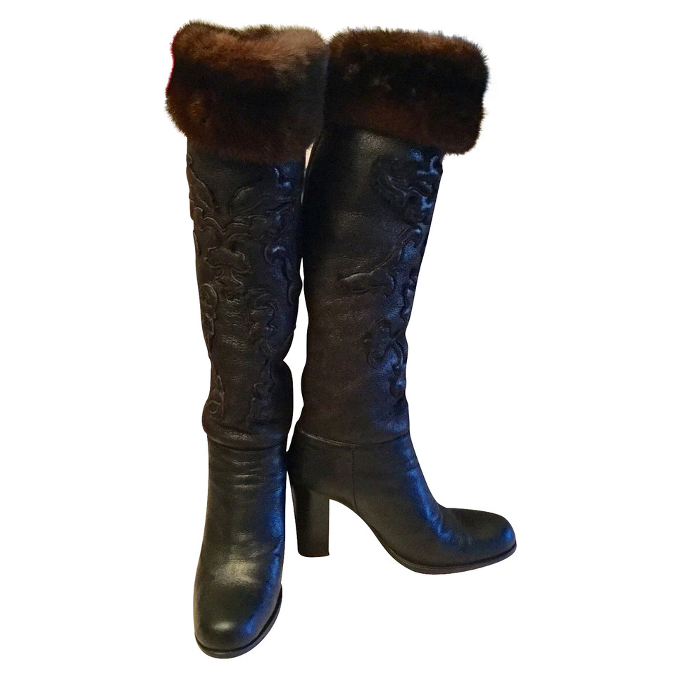 Prada Leather boot with fur