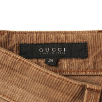 Gucci Pantalon en velours côtelé beige