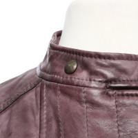 Hugo Boss Jacket/Coat Leather in Bordeaux