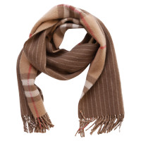 Burberry Checked scarf with cashmere trim
