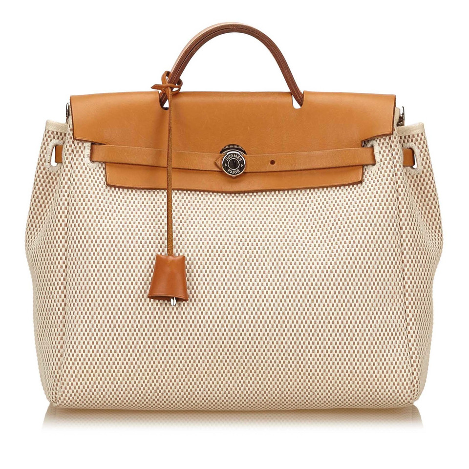 Hermès Herbag 31 Canvas in White