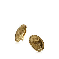 Chanel Orecchini a clip in oro inciso su oro