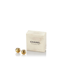 Chanel Goud-Tone CC Clip-On Oorbellen