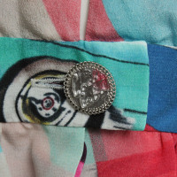 Chanel top in seta con stampa multicolor