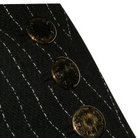 Rena Lange Black Striped Linen Silk