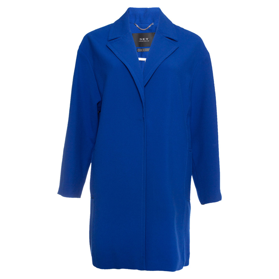 Set Jacke/Mantel aus Viskose in Blau