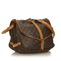 Louis Vuitton Saumur 35 Canvas in Bruin