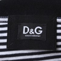 D&G T-shirt in zwart / wit