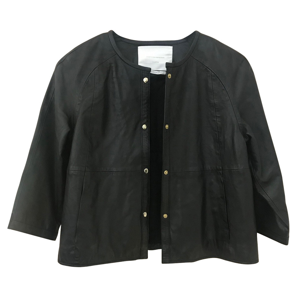 Guido Maria Kretschmer Jacket/Coat Leather in Black