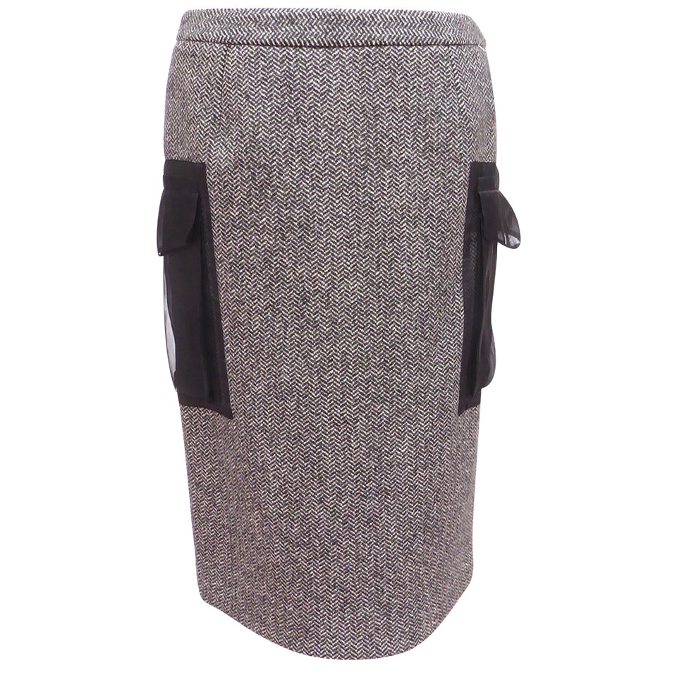 Christian Dior Tweed rok met zijde zakken