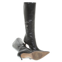 Gianni Versace Leather boots in black