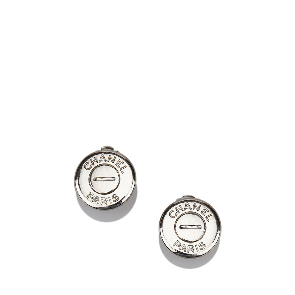 Chanel Argento-tono clip su orecchini