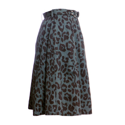 Rika Green skirt with leopard print