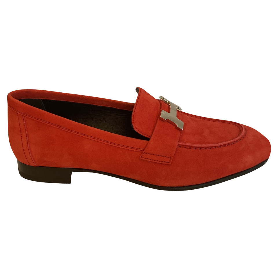 Hermès Mocassini/Ballerine in Pelle in Rosso