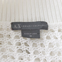 Armani Lochstrick-Pullover in Weiß