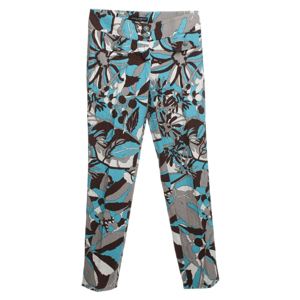Dolce & Gabbana Trousers with flower patterns