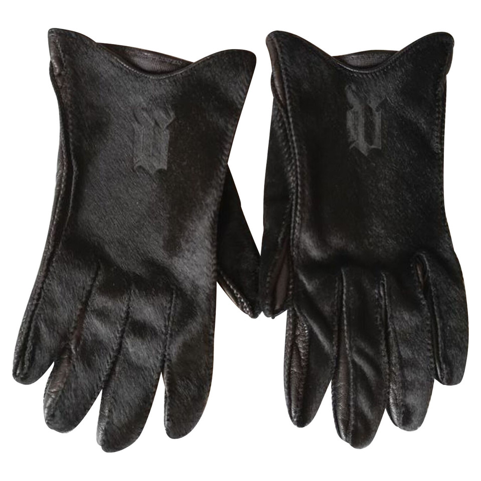 Gianni Versace Handschuhe aus Pelz in Schwarz