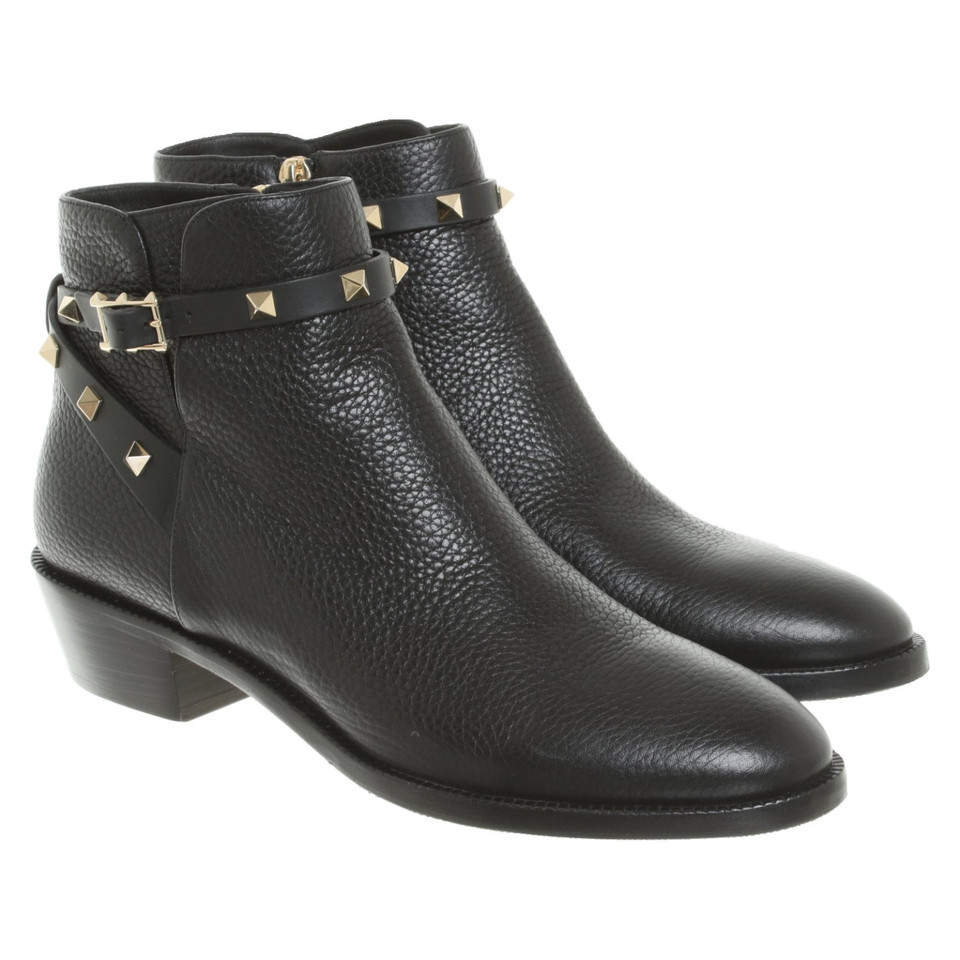 Valentino Garavani Bottines en Cuir en Noir