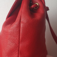 Mcm Leather backpack in red