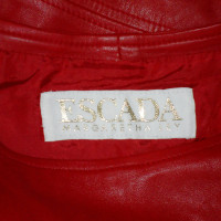 Escada Leer jurk in rood