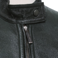 Versace Jacke/Mantel aus Leder in Grün