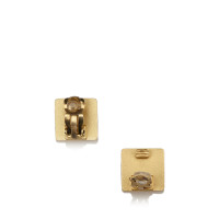 Chanel Gold-Ton CC Clip auf Ohrringe