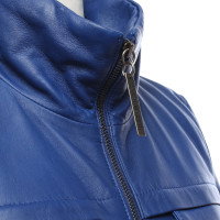 Bikkembergs Jacke/Mantel aus Leder in Blau