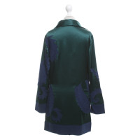 Pinko Robe en soie vert / bleu