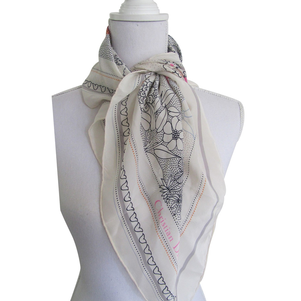 Christian Dior White silk scarf - Buy Second hand Christian Dior White