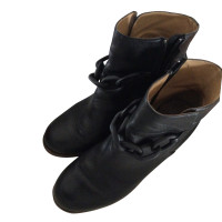 Mm6 By Maison Margiela  Leather ankle boots in black