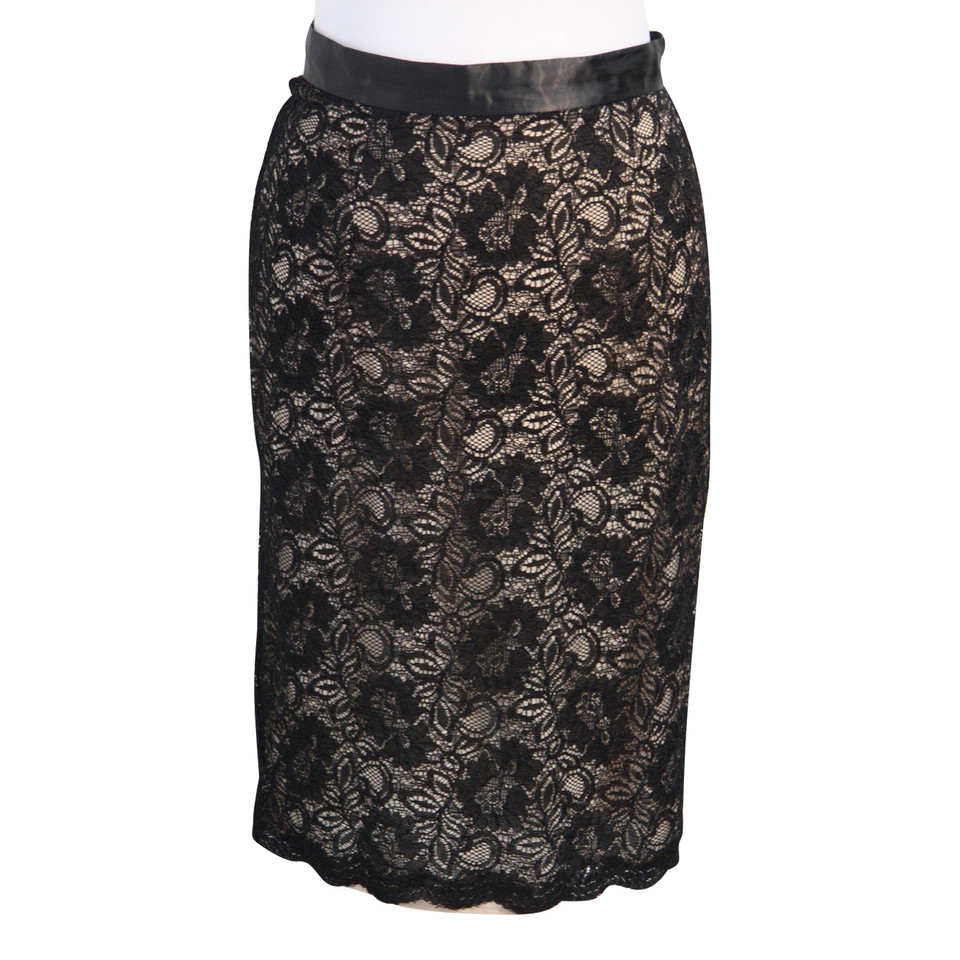 French Connection Lace skirt in black