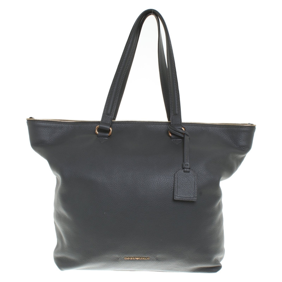 Armani Shopper in pelle in grigio