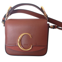 Chloé C Bag Mini aus Leder in Braun