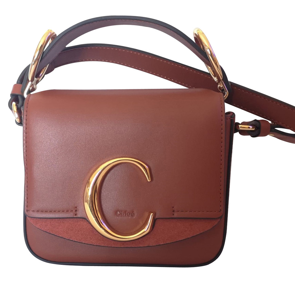 Chloé C Bag Mini Leer in Bruin