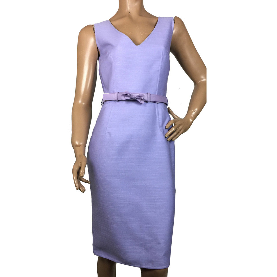 Christian Dior Wool/silk dress with leather belt