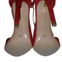 Rupert Sanderson  Jewel Red Suede High Heel Sandals