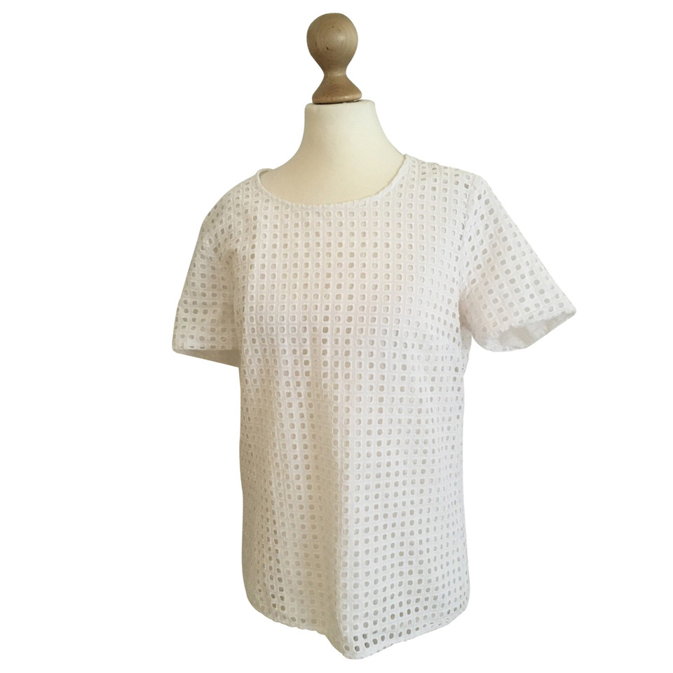 Steffen Schraut Shirt white geperforeerde top