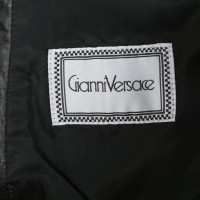 Versace Giacca/Cappotto in Pelle in Nero
