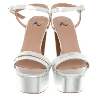 Alexa Chung Sandals Leather in Silvery